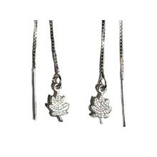 Sterling Silver Leaf Ear Thread Earrings