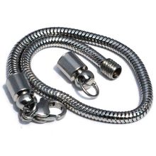 Stainless Steel 7.5 Inch 2.4 mm European Snake Bracelet Screw off Ends