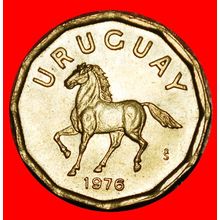 Ⰶ CHILE (1976-1981): URUGUAY★ 10 CENTESIMOS 1976 HORSE! UNC★LOW START★NO RESERVE