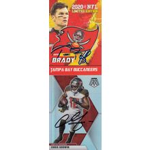 TOM BRADY & CHRIS GODWIN AUTO 2020 TAMPA BAY BUCCANEERS HOF SB OFFENSE