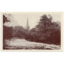 Church and Weir Stratford-upon-Avon Unique Series Postcard
