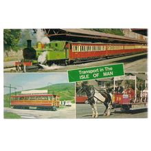 TRANSPORT IN THE ISLE OF MAN. multiview used vintage postcard =