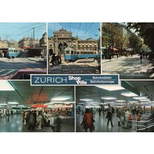 Zurich Shop Ville Bahnhofplatz Switzerland 1970s Postcard