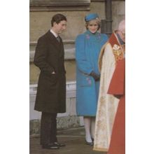 Prince Charles Princess Diana Christmas Day 1981 Church Wedding Royal Postcard