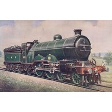 GN Compound 4-4-2 Train 1421 at Doncaster in 1907 Postcard