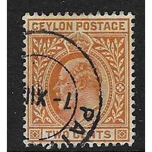 CEYLON 1904-5 EDVII 2c WMK MULTI-CROWN CA USED SG277