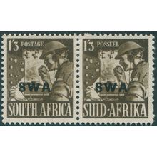 South West Africa 1943 1s.3d. olive-brown SG120 unused pair