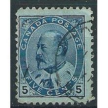 Canada 1903 SG179 5c Indigo/Bluish Fine Used . ..
