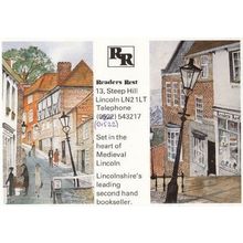 Readers Rest Lincolnshire Secondhand Bookshop Book Store Advertising Postcard