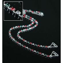 Bra Straps - Single Line Crystal Chain Strap - Red & Green - BS-HH19XMS