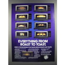 1986 General Electric Omni 5 Microwave Oven Ad - From Roast to Toast