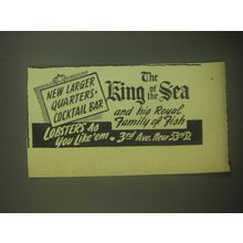 1945 The King of the Sea Restaurant Advertisement - His royal Family of Fish