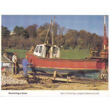 Restoring A Boat Langton Maltravers Purbeck Dorset Postcard