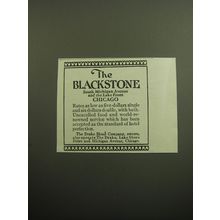 1928 The Blackstone Hotel Ad - South Michigan avenue and Lake Front Chicago