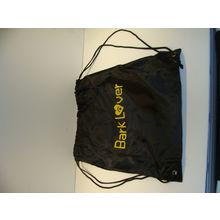 BARK LOVER DRAWSTRING BAG NEW BLACK & YELLOW 13 1/2" X 18 1/4"