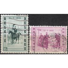 Belgique 1957 Michel 1065 - 1066 O Cote (2008) 0.55 € 125 Ans Arrivée de Roi