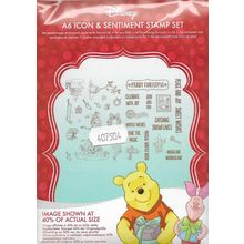 Disney. Winnie The Pooh . A6 Icon & Sentiment Stamp Set. Stamping Cardmaking