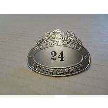 US Post Office #24 Letter Carrier Hat Badge - Pin - Vintage Pin