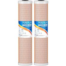PUREPLUS 5 Micron 20" X 4.5" Whole House Coconut Shell Activated Carbon and KDF