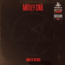 MOTLEY CRUE Shout At The Devil MINT BLACK & CLEAR W/HYPE STICKER LTD ED 1250