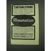 1908 McKesson & Robbins Tartarlithine Ad