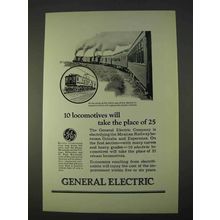 1925 General Electric Ad - 10 Locomotives Take Place