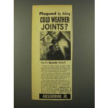 1942 Absorbine Jr. Ad - Plagued by Cold Weather Joints