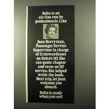 1971 Delta Airlines Ad - Professionals Joan Berryman