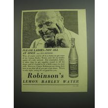 1948 Robinson's Lemon Barley Water Ad - Please ladies - not all at once