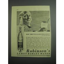 1948 Robinson's Lemon Barley Water Ad - How they've clamoured for it
