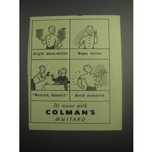 1948 Colman's Mustard Ad - Bright mess-waiter Happy notion Mustard, Colonel?