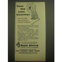 1958 East Africa Tourist Travel Association Ad - Tour the lion country