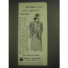 1974 Johnny Appleseed's Taralan Dress Advertisement