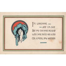 Stop Me Crying Write Me A Letter Pen Antique Proverb Postcard