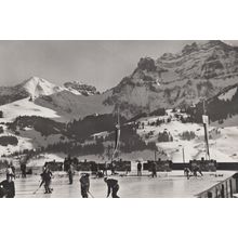 Adelboden Curling Sports Switzerland Old Real Photo Postcard