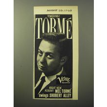 1960 Verve Records Advertisement - Mel Torme Swings Shubert Alley