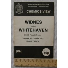 1978 programme Widnes v. Whitehaven, BBC2 Floodlit Trophy - check