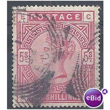 1883 SG180 5/- Rose Good+/Fine Used Check Letters "CE".