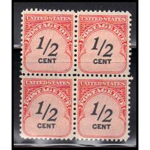 J88 1/2c Postage Due Fine MNH Blk/4 O7057