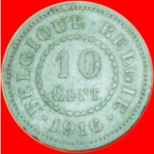 OCCUPATION by GERMANY★ BELGIUM 10 CENTIMES 1916! WARTIME ★LOW START★NO RESERVE