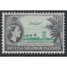 British Solomon Islands 1960 9d Henderson Field Guadal Canal SG 90a U/Mint