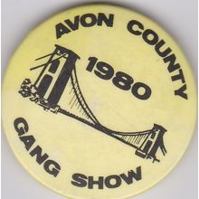 Scout Metal Pin Badge UK Gang Show - Avon County - Used (A1)