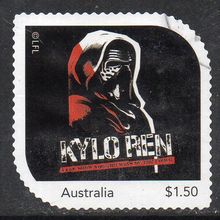 2024: STAR WARS, DARKSIDE, 'KYLO REN' USED SELF-ADHESIVE MY STAMP. 01/02