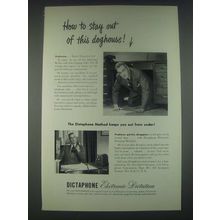 1947 Dictaphone Dictation Machine Ad - How to Stay Out of this Doghouse