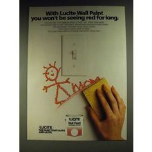 1984 Lucite Wall Paint Ad - With Lucite Wall Paint you won't be seeing red