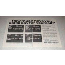 1986 British Telecom Payphone Phonecard Ad - How Much