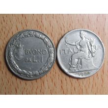 Italy 1922 1 Lire Vittorio Emanuele III Coin