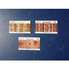 australia used stamps 1987 aboriginal crafts x 3