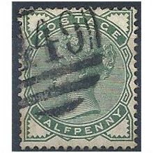 1880 - SG164 1/2d Deep Green Good/Fine Used No 449 Cancel.