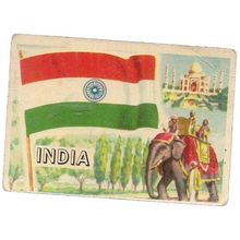 INDIA Flags of the World A&BC card no 34 early 60's =